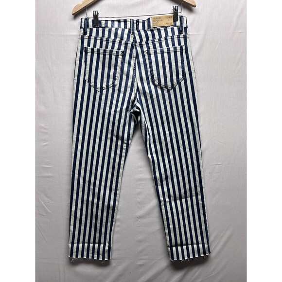 Kensie Vintage Luxe The Allie High Rise Slim Jeans Raw Hem Pinstripe Women’s 8 - Picture 10 of 10